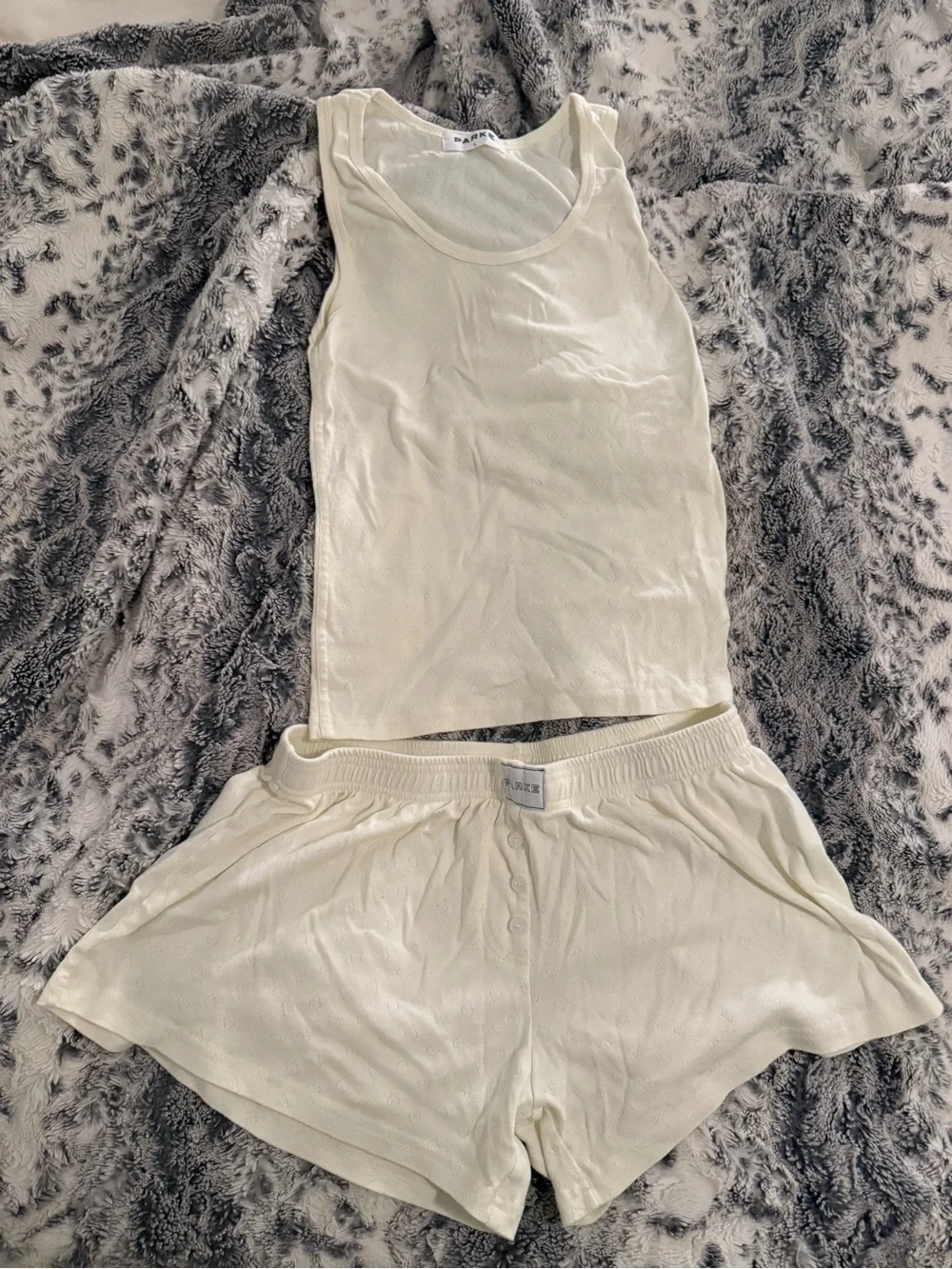 PARKE heart pointelle cream set